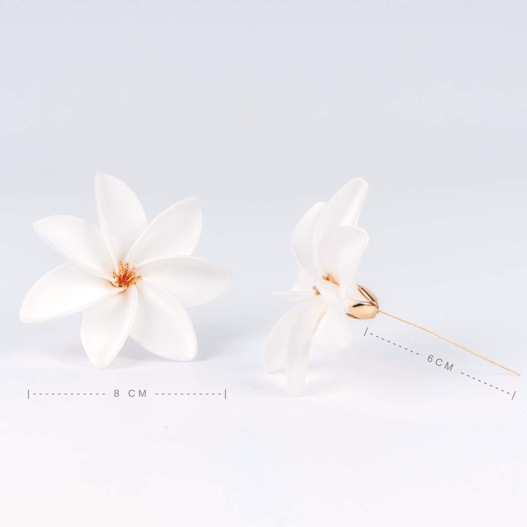 White Tiare Hair Pick - Image 3