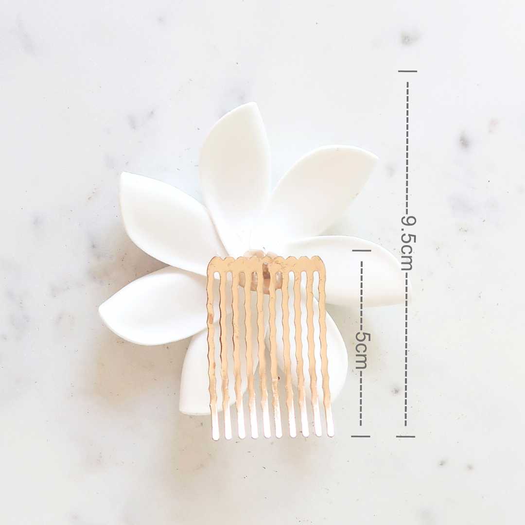 White tiare hair comb - Image 3