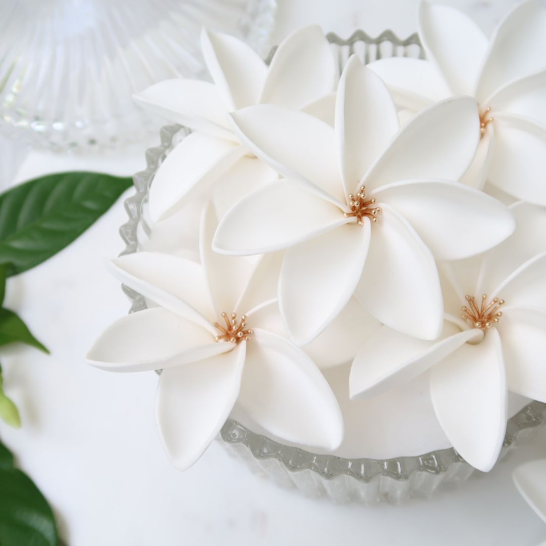 White Tiare Hair Pick - Image 2