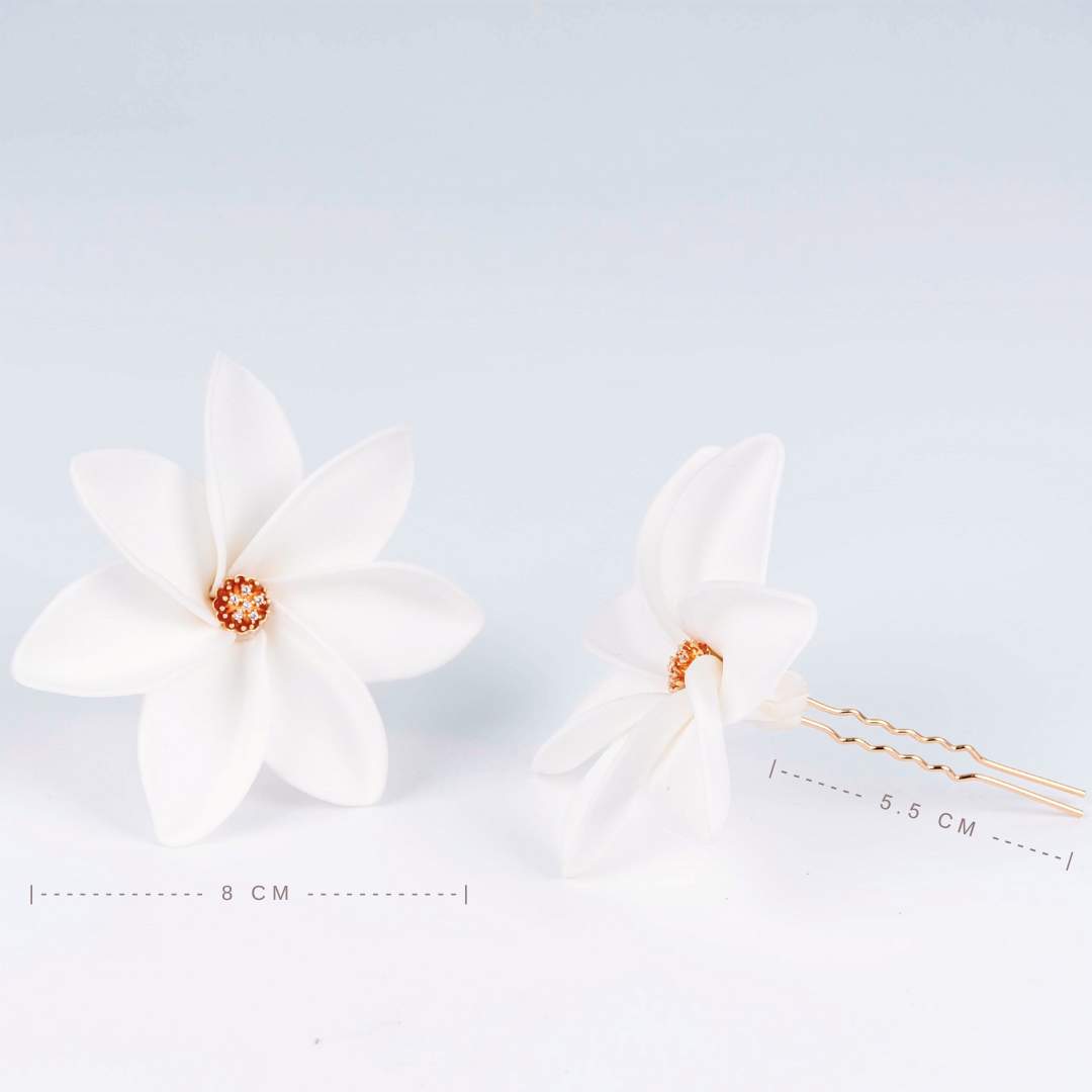 White Tiare Hairpin - Image 2